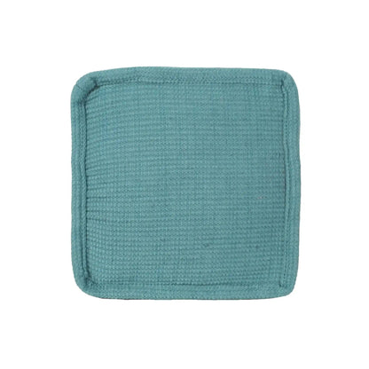 Hansolo Yarn Square Pouf Ottoman Or Floor Cushion - Teal