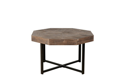 Wood Octagonal Vintage Patchwork Coffee Table