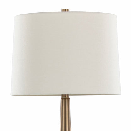 Diana 29" Contemporary Metal Table Lamp Set - Matte Golden Bronze & White Linen Shade