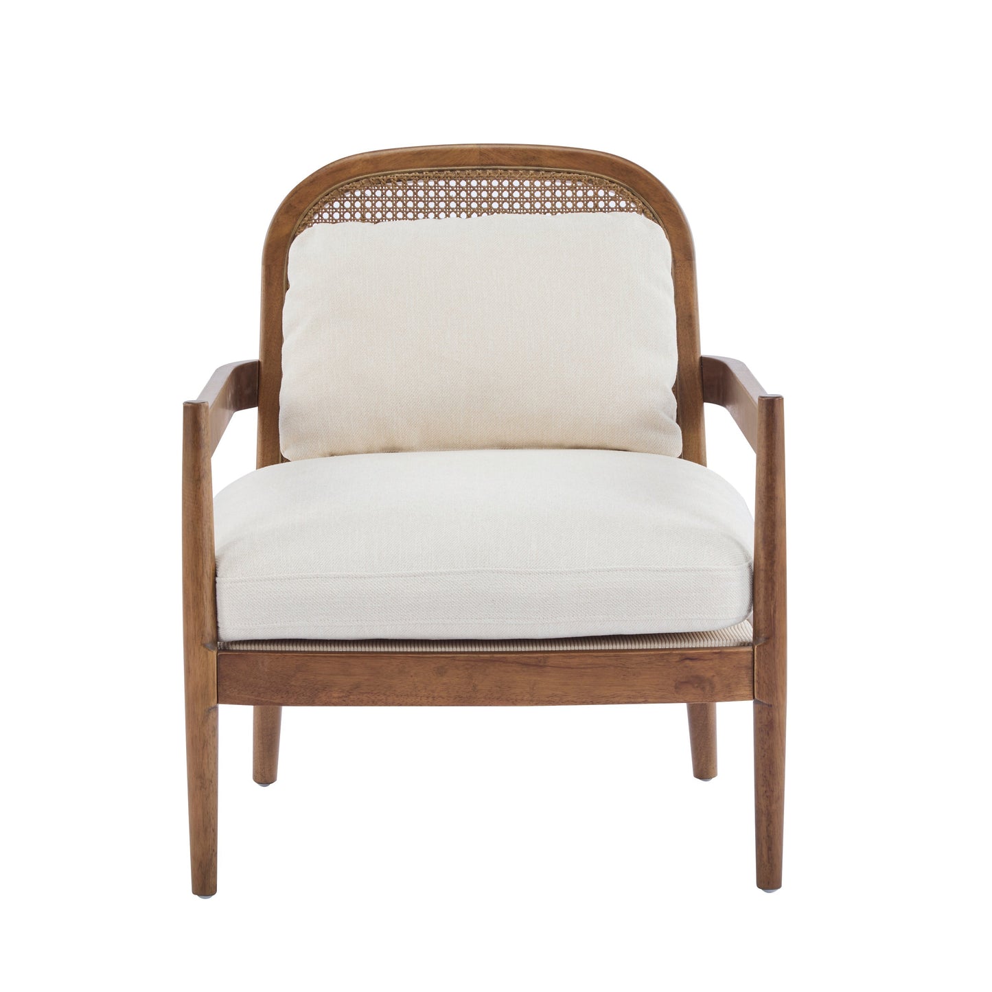 Elliston Rattan Backrest Solid Wood Accent Chair with Cushions - Set of 2