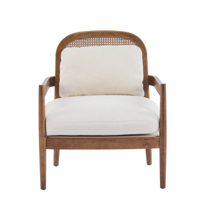 Elliston Rattan Backrest Solid Wood Accent Chair with Cushions - Set of 2