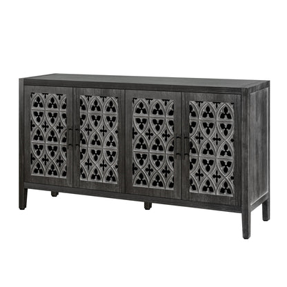 Hollow Four Door Antique Cabinet, American Country Style
