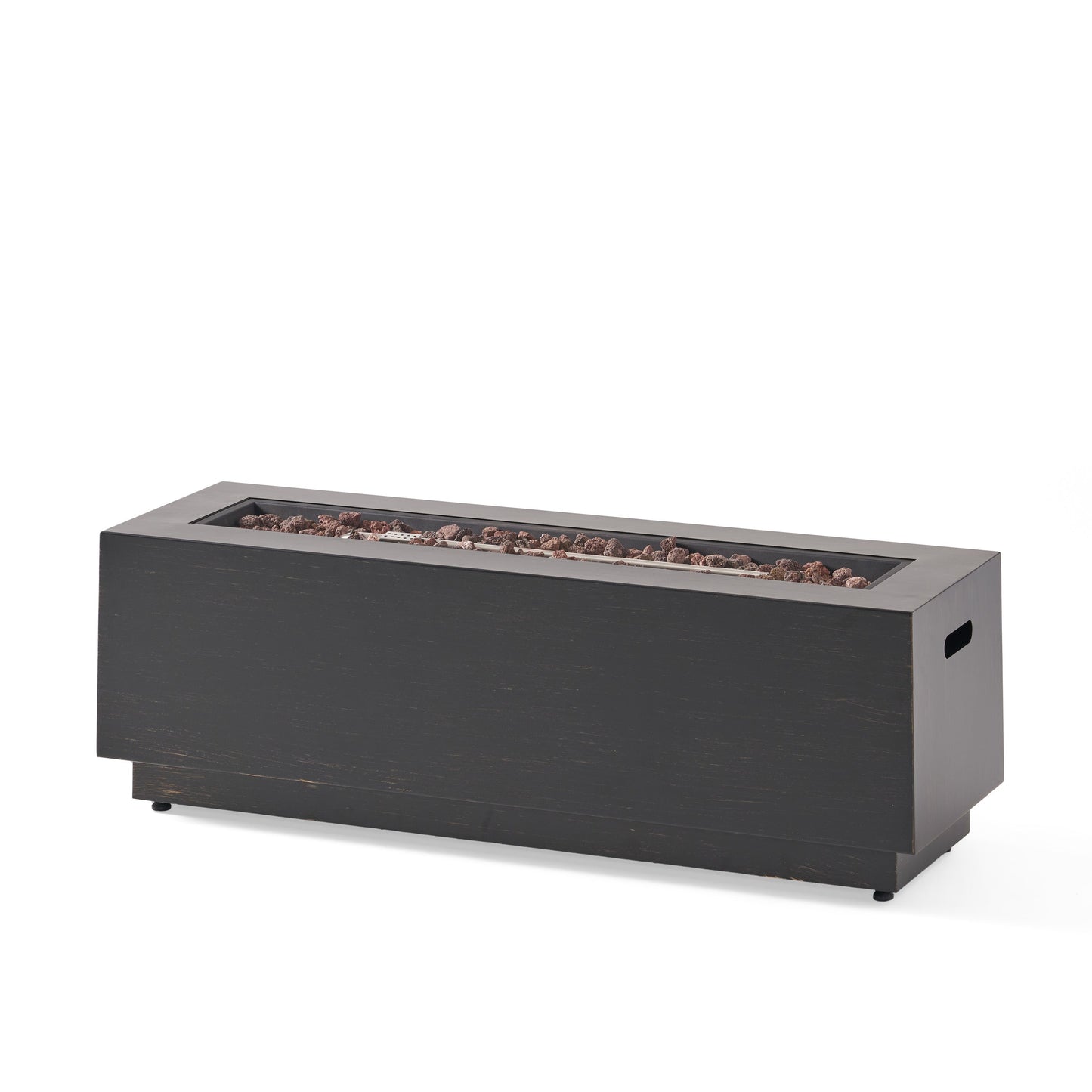 Modern Dark Grey 40' Outdoor Iron Propane Fire Pit