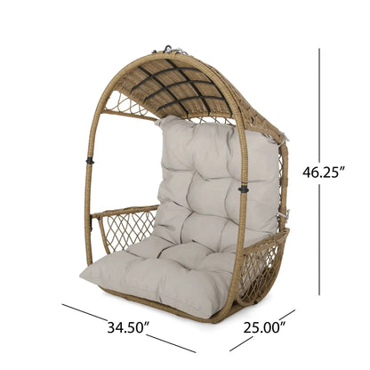Malia Wicker Hanging Chair With Cushion