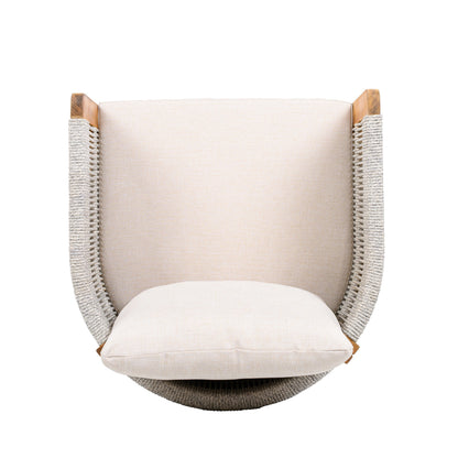 Acacia Wood Outdoor Dining Chairs 2-Pack with Beige Cushions