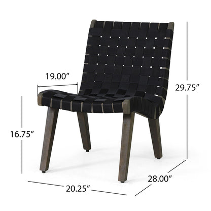 Lounge Chair with Stunning Rope Weave Design, Set of 2 - Black