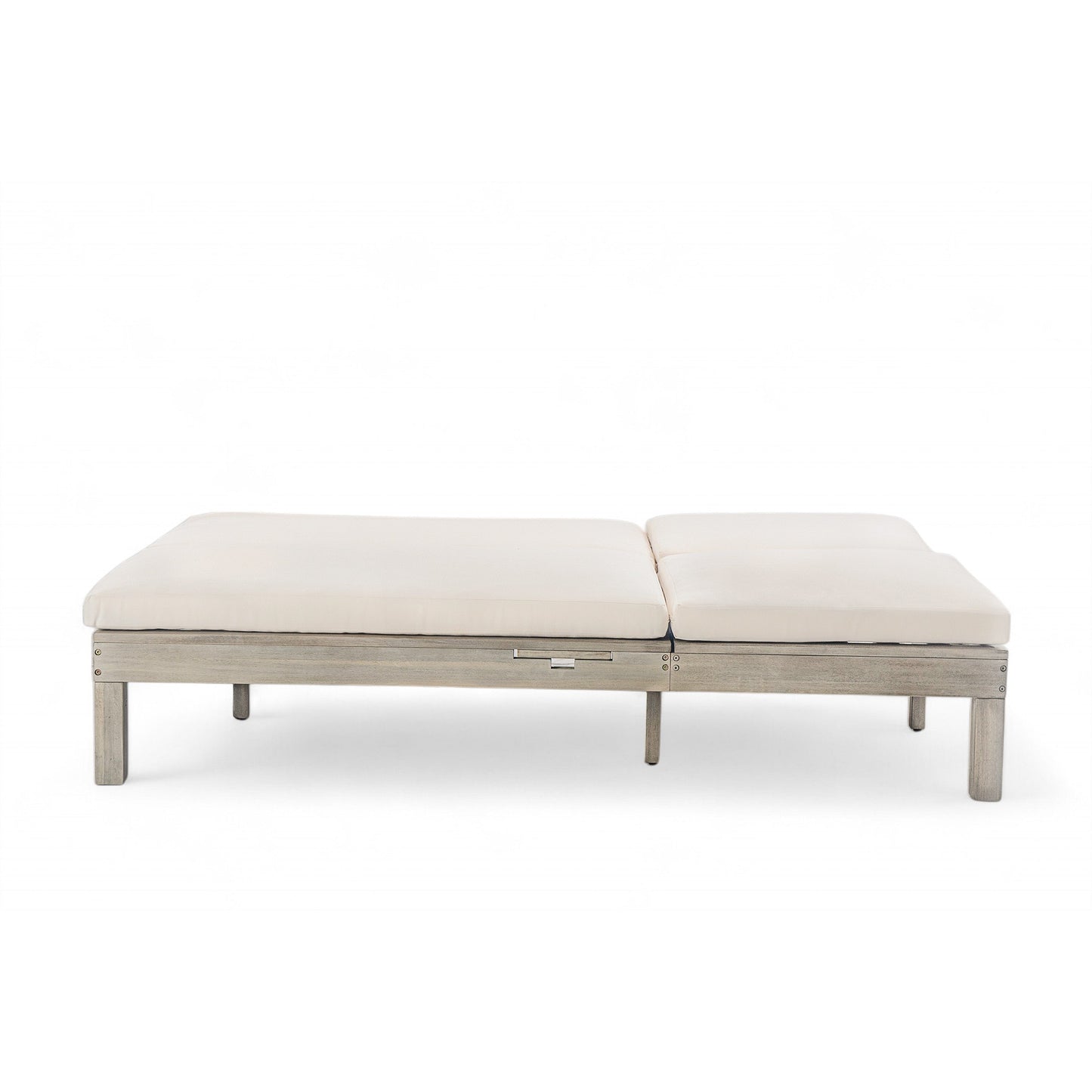 TREXM 5-Position Adjustable Backrest Double Chaise Lounge Outdoor