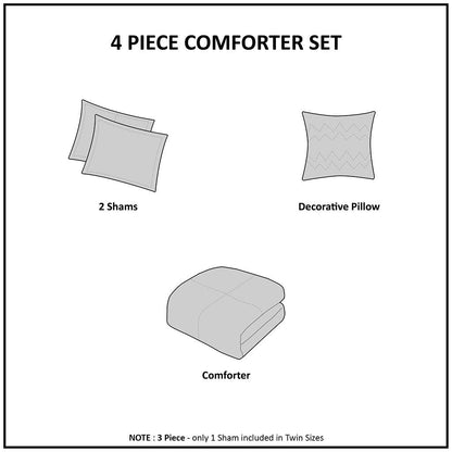 King 4PC Faux Fur Comforter Set
