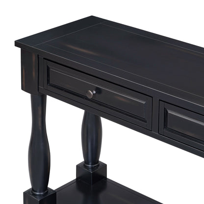 TREXM 63" Long Console Table with Drawers and Shelf