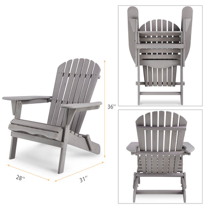 Classic Gray Cedar Wood Lounge Patio Chair Set of 2
