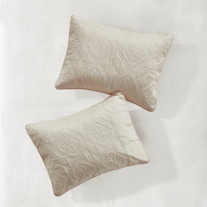 3 Piece Reversible Bedspread Set Cream King/Cal King