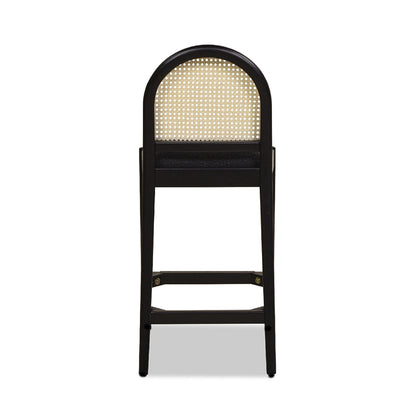 Arlin Upholstered Stool with Curved Back and Footrest - Set of 2