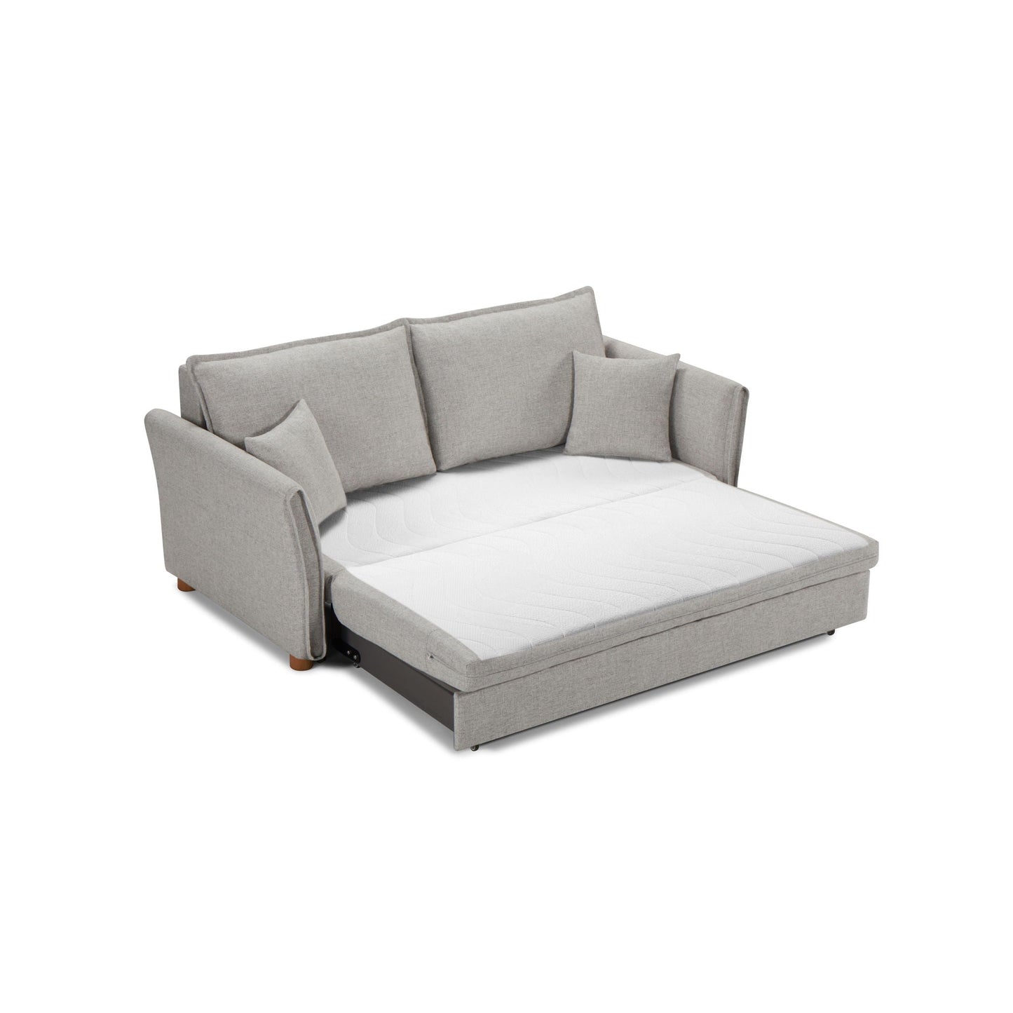 Oren Chenille Sleeper Sectional Sofa With Storage - Gray