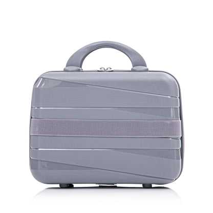 4-Piece PP Spinner Wheel Luggage Set with Cosmetic Case, Light Gray