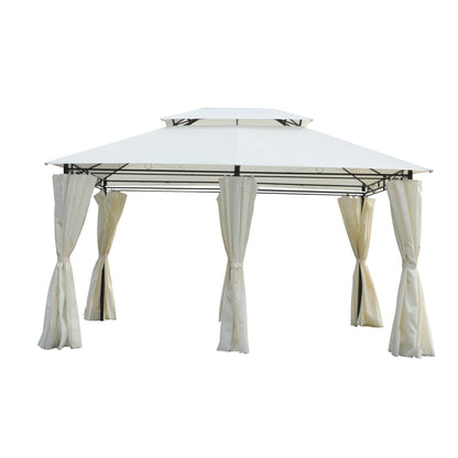 13x10 Outdoor Patio Gazebo Tent with Ventilated Double Roof and Sidewalls