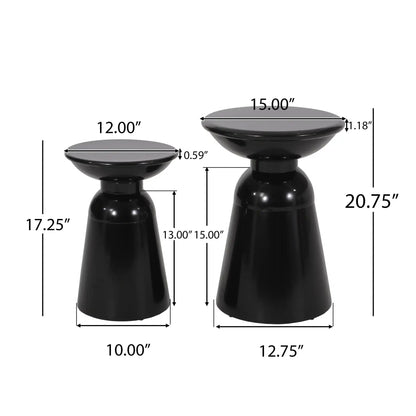 Serenita Outdoor Side Tables With Flared Design (Set of 2)