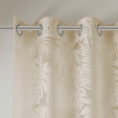 Palm Leaf Burnout Window Sheer Natural 50x84 Inches