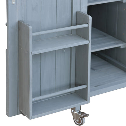 K&K Outdoor Kitchen Island, Rolling Bar Cart & Storage Cabinet