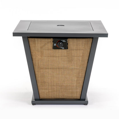28" Propane Gas Fire Pit Table - 50000 BTU Square Steel Fire Pit