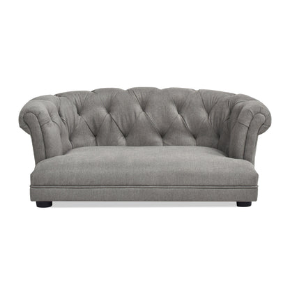 Kiki 36.5' Chesterfield Dog Sofa Bed, Medium, Uptown Gray Stain Resistant High Performance Polyester
