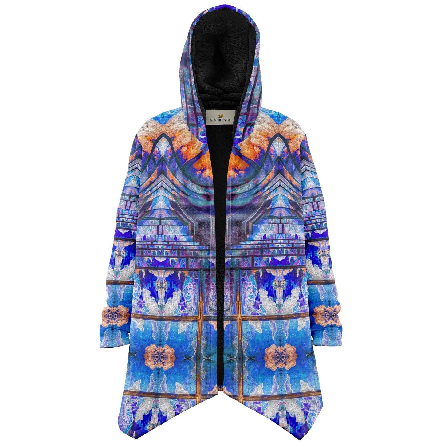 Transcendence Cuddle Cloak | Unisex Minky Sherpa Hooded Coat | Women and Mens Festival Coat | Mountain Fashion