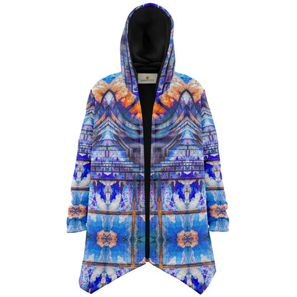 Transcendence Cuddle Cloak | Unisex Minky Sherpa Hooded Coat | Women and Mens Festival Coat | Mountain Fashion