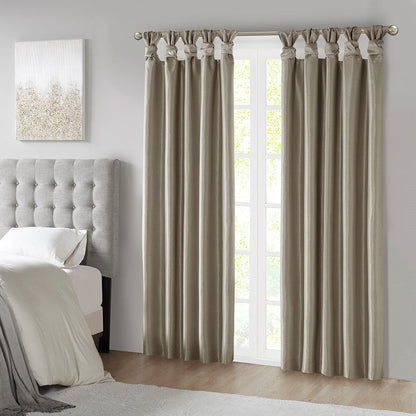 Twist Tab Total Blackout Window Curtain Panel Pewter 50x84