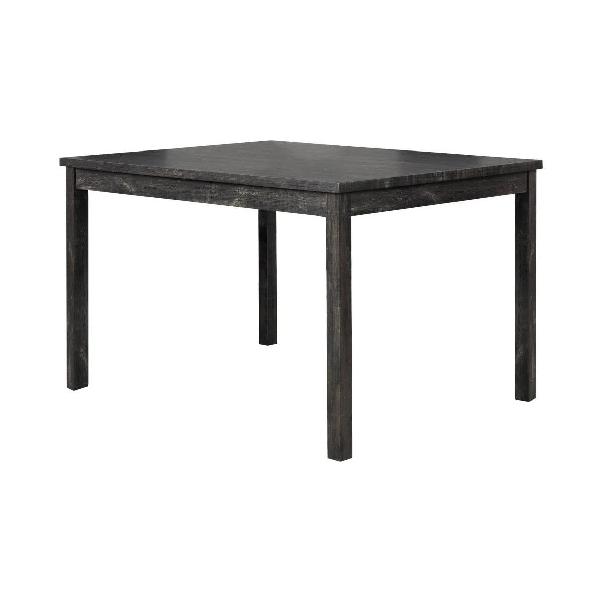 5 Piece Transitional Dining Room Set 48" Wood Dining Table with 4 Upholstered Side Chairs Charcoal Finish