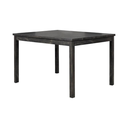 5 Piece Transitional Dining Room Set 48" Wood Dining Table with 4 Upholstered Side Chairs Charcoal Finish