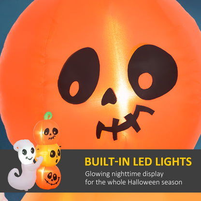 5-Foot Illuminated Halloween Ghost and Pumpkin Inflatable