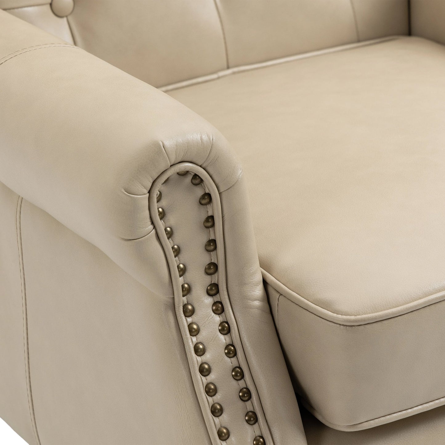 Modern Accent Chair Lounge Chair with Sturdy Wood Legs in Camel PU Leather