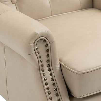 Modern Accent Chair Lounge Chair with Sturdy Wood Legs in Camel PU Leather