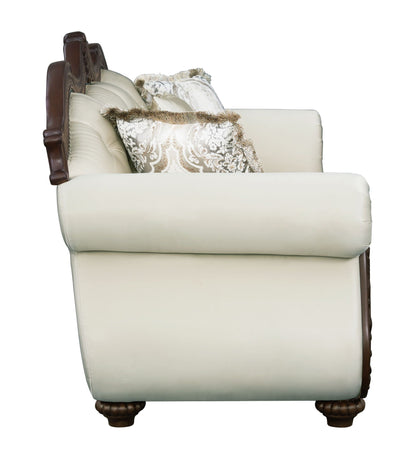 Pierce Sofa With 5 Pillows - Beige / Cherry