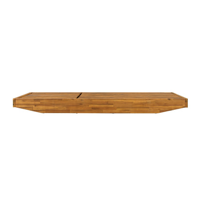 Modern Acacia Wood Outdoor Chaise Lounge