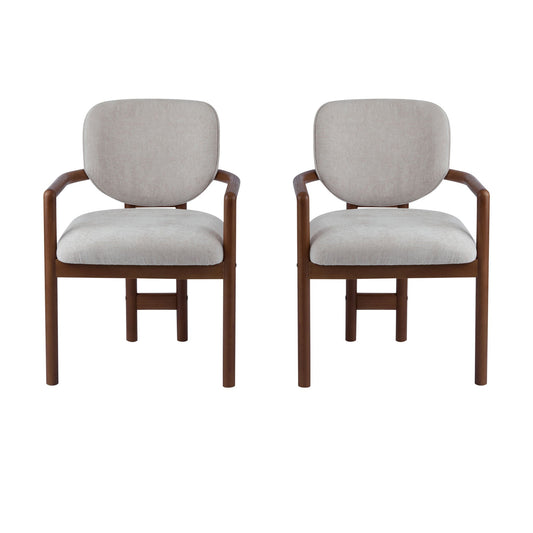 Upholstered Arm Dining Chairs (Set of 2)