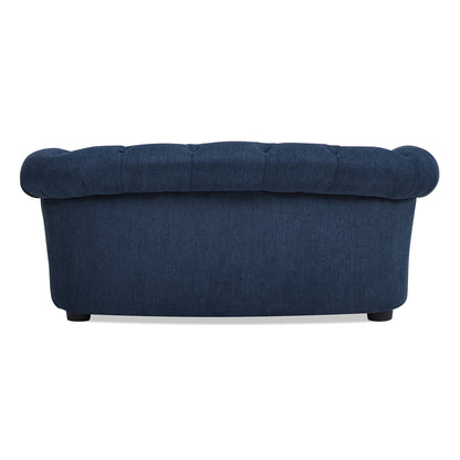 Kiki 36.5' Chesterfield Dog Sofa Bed, Medium, Pacific Blue Stain Resistant High Performance Polyester