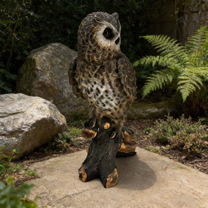 18.98' H x 11.10' L Simulated Owl Resin Garden Statue