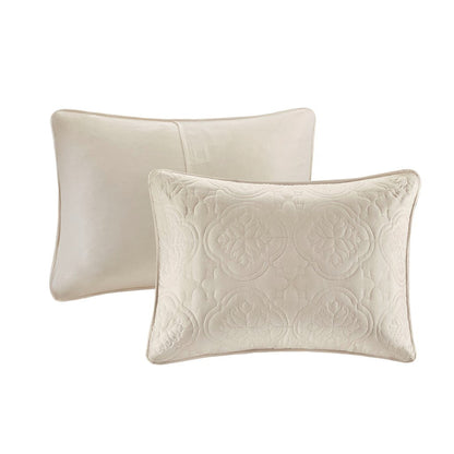 3 Piece Reversible Bedspread Set Cream King/Cal King