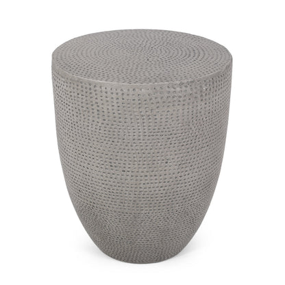 Modern Outdoor Lightweight Concrete Side Table with Natural Finish