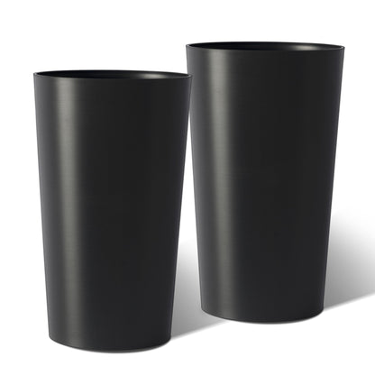 2 Pack Tall 21.7 in Modern Square Planters for Indoor and Outdoor Use