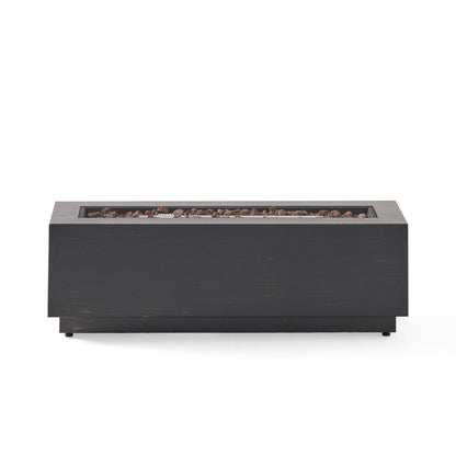 Modern Dark Grey 40' Outdoor Iron Propane Fire Pit