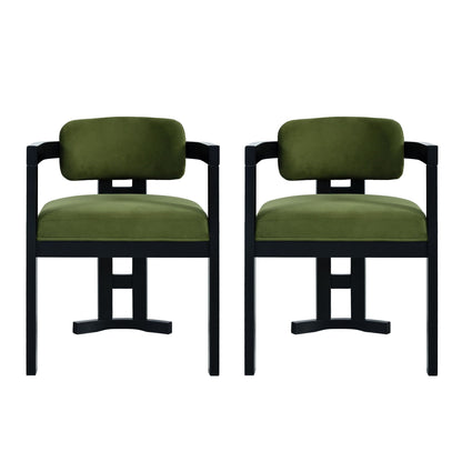 Stylish Indoor Upholstered Wood Dining Chair Set of 2