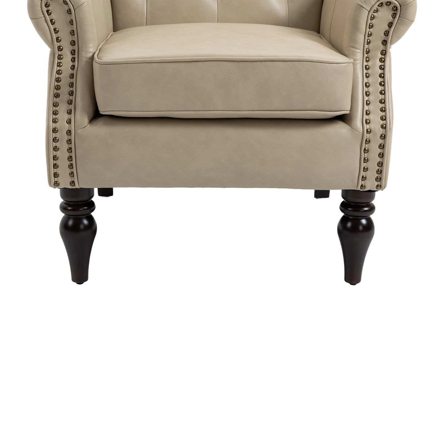 Modern Accent Chair Lounge Chair with Sturdy Wood Legs in Camel PU Leather