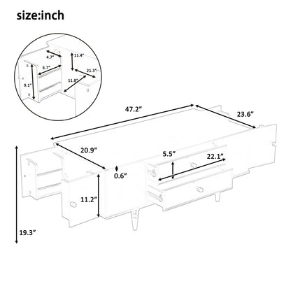 Modern Rectangle Coffee Table with Four Drawers
