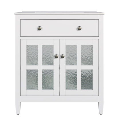 Bathroom Vanity With Ceramic Sink, Adjustable Shelf & Tip Out Tray