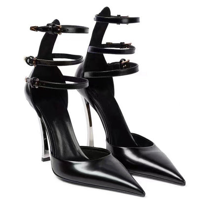 Women's Pointed Patent Leather High Heel Sandals
