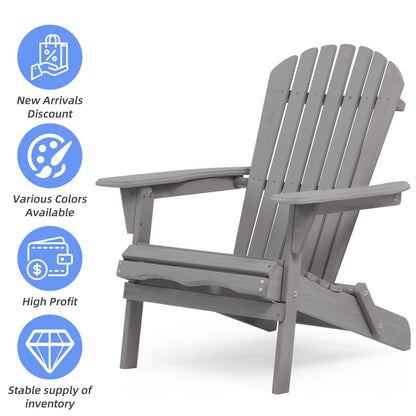Classic Gray Cedar Wood Lounge Patio Chair Set of 2