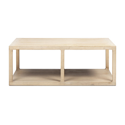 Ellis 48" Reclaimed Wood Open Frame Coffee Table with Lower Shelf