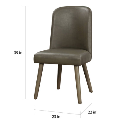 Waylon Synthetic Leather Side Chair (Set of 2) - Gray / Oak
