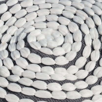 River Handcrafted Cylindrical Pouf in Water Resistant Fabric